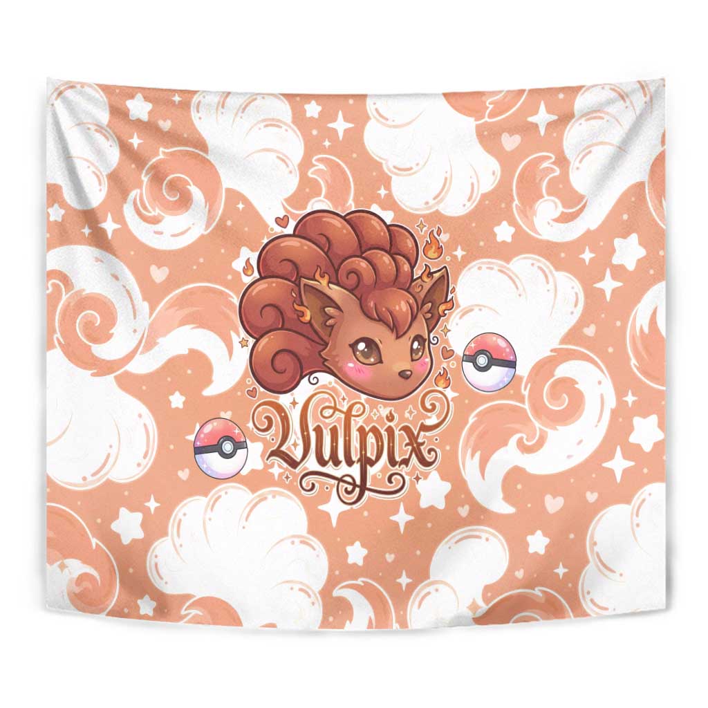 Vulpix Tapestry Vintage Flame Swirl Art