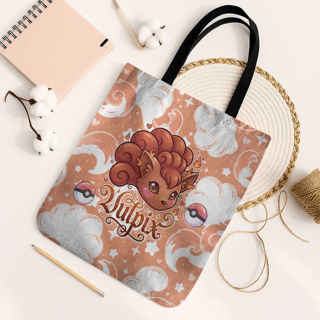 Vulpix Tote Bag Vintage Flame Swirl Art