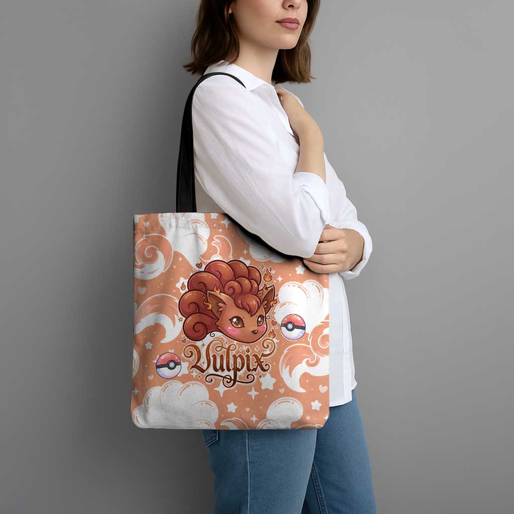 Vulpix Tote Bag Vintage Flame Swirl Art