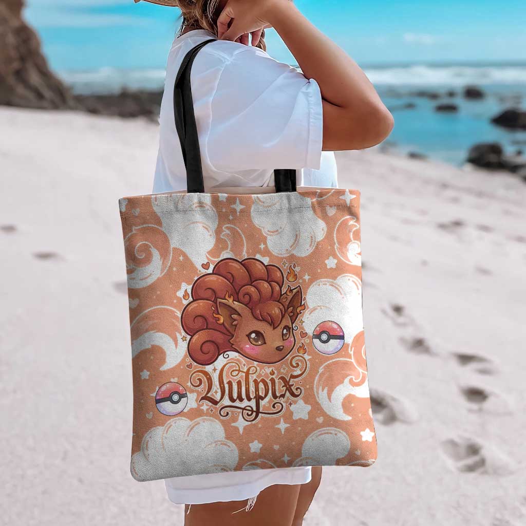 Vulpix Tote Bag Vintage Flame Swirl Art