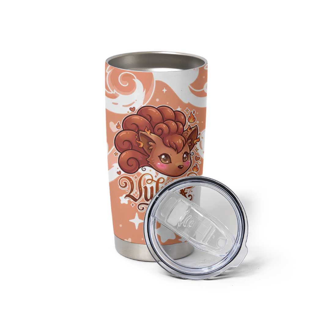 Vulpix Tumbler Cup Vintage Flame Swirl Art