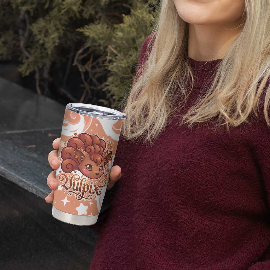 Vulpix Tumbler Cup Vintage Flame Swirl Art