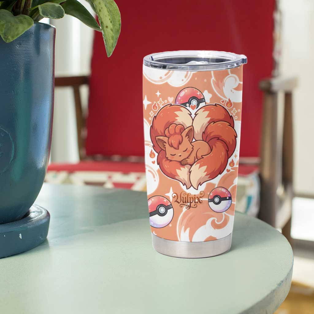Vulpix Tumbler Cup Vintage Flame Swirl Art