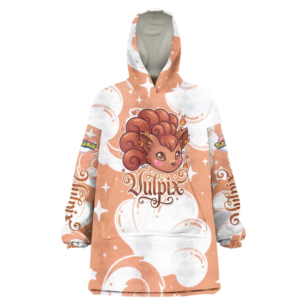 Vulpix Wearable Blanket Hoodie Vintage Flame Swirl Art
