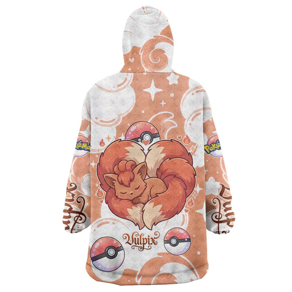 Vulpix Wearable Blanket Hoodie Vintage Flame Swirl Art