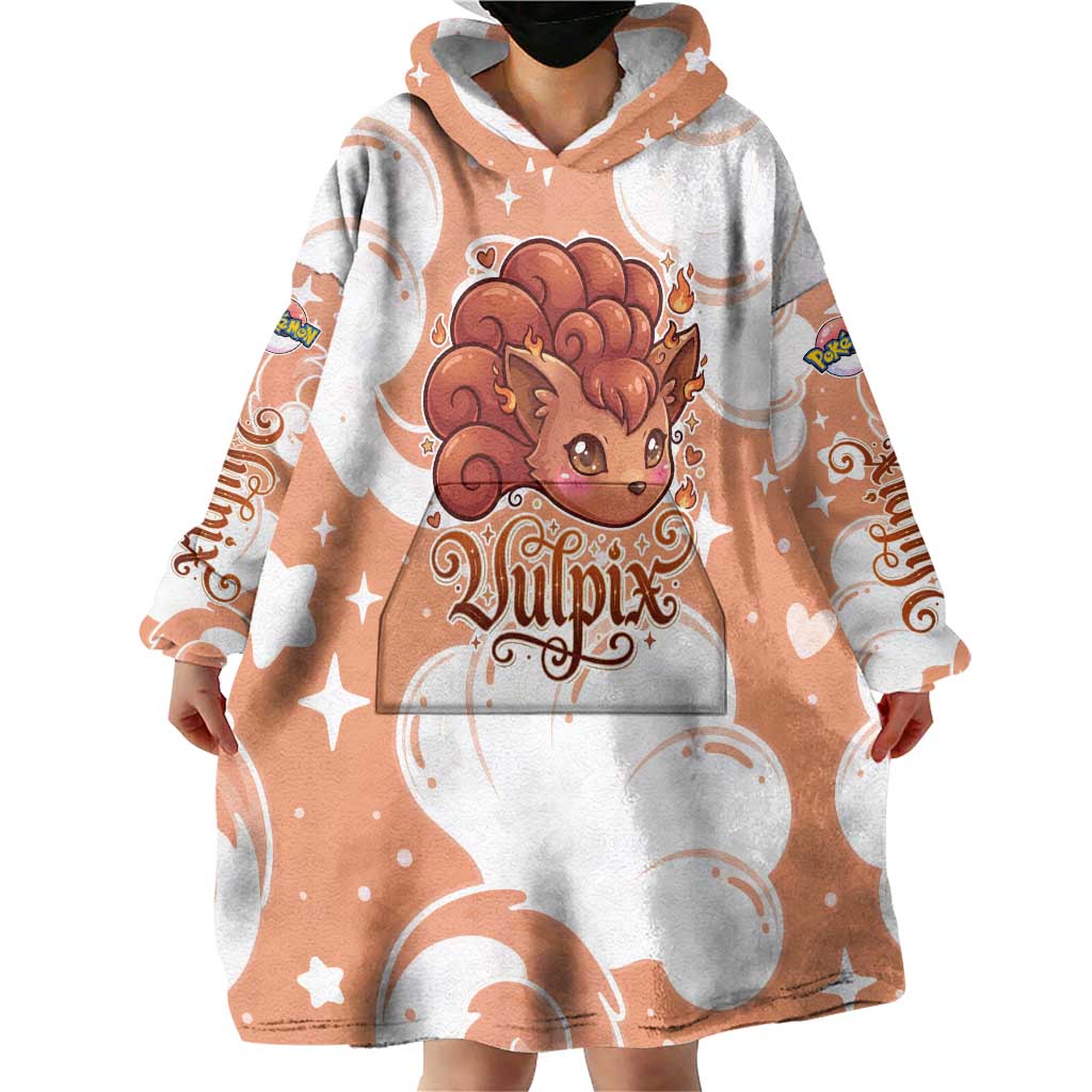 Vulpix Wearable Blanket Hoodie Vintage Flame Swirl Art