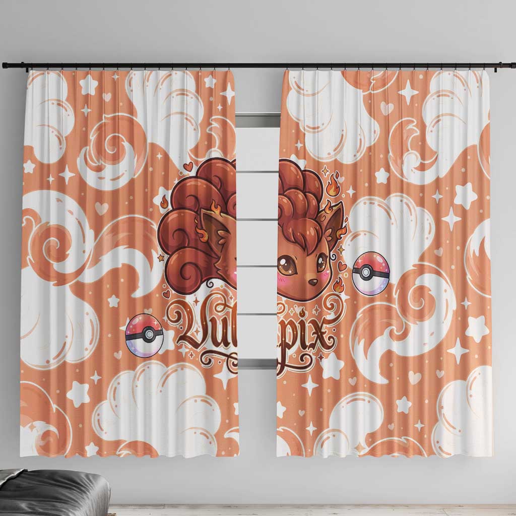 Vulpix Window Curtain Vintage Flame Swirl Art