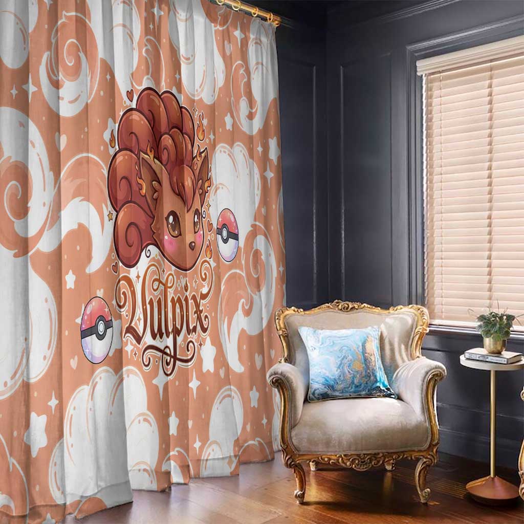 Vulpix Window Curtain Vintage Flame Swirl Art