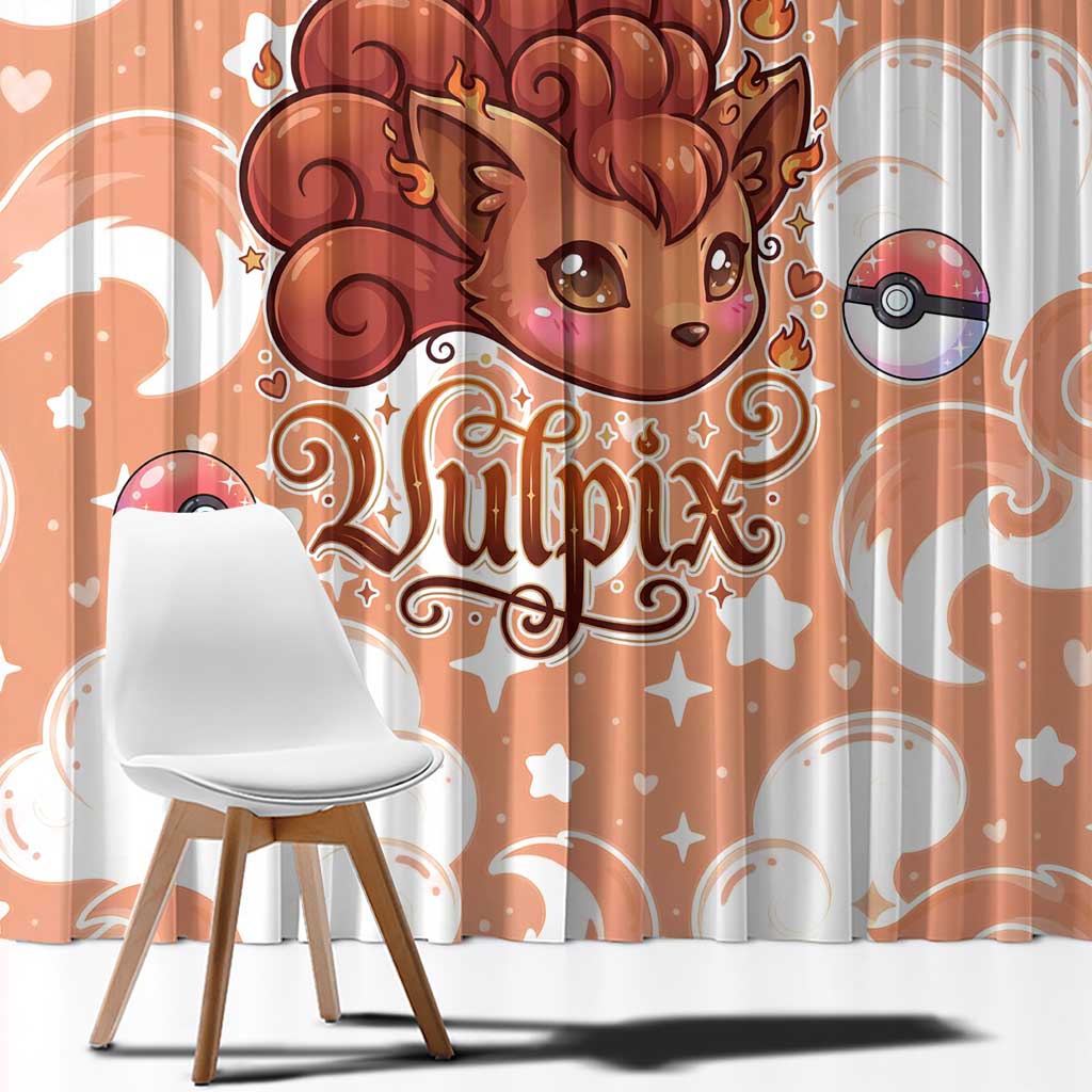 Vulpix Window Curtain Vintage Flame Swirl Art