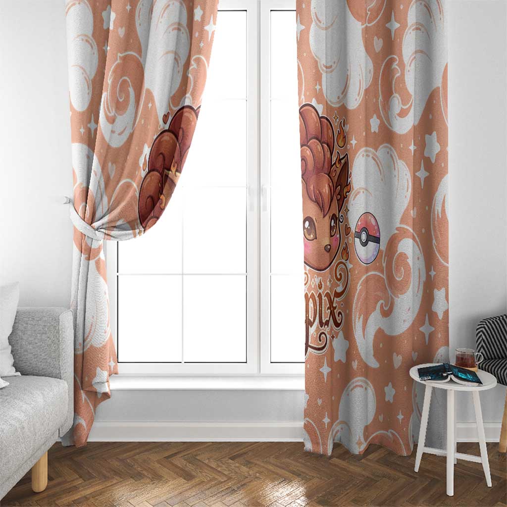 Vulpix Window Curtain Vintage Flame Swirl Art