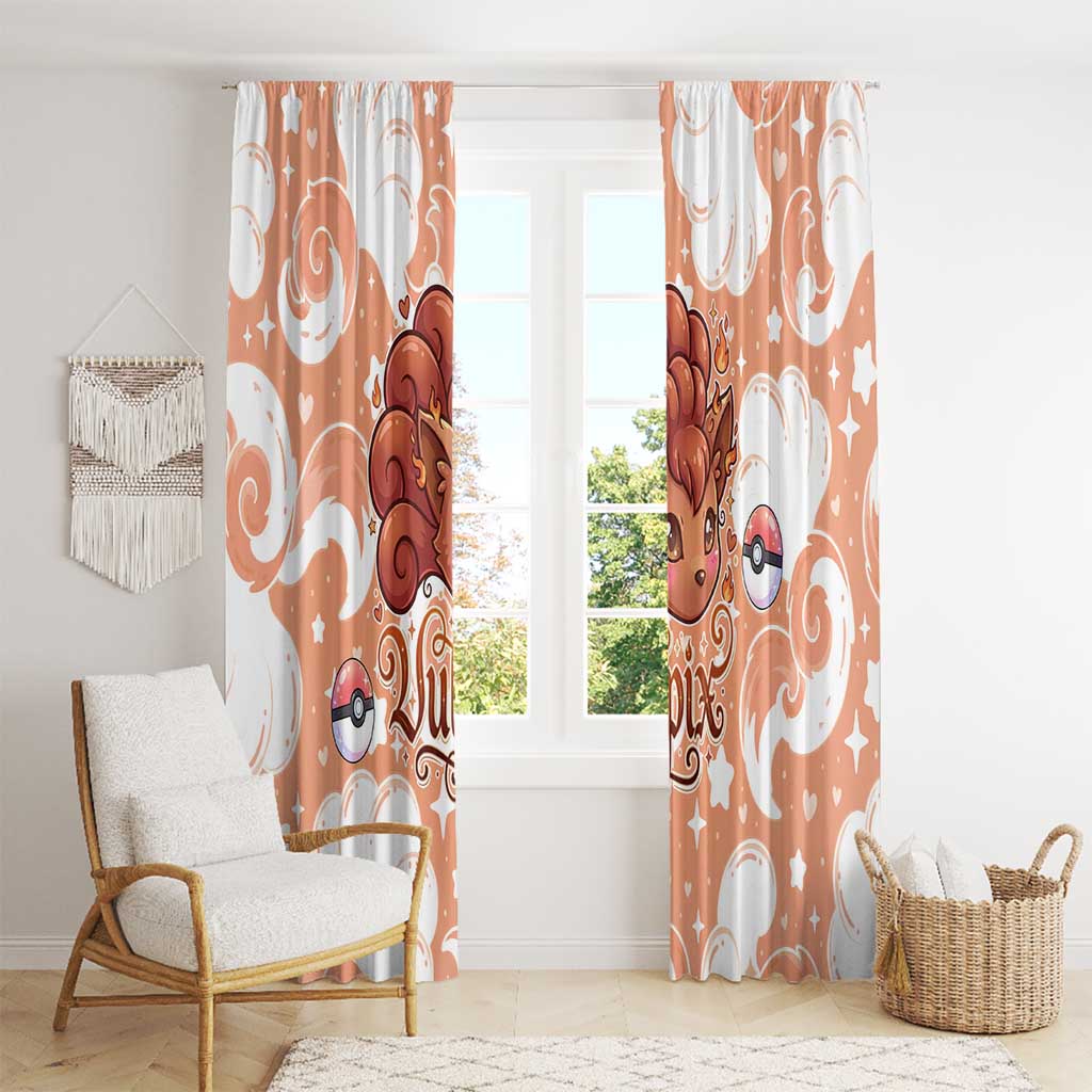 Vulpix Window Curtain Vintage Flame Swirl Art