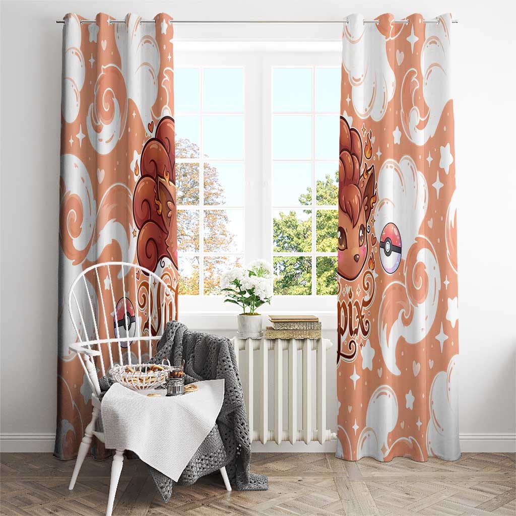 Vulpix Window Curtain Vintage Flame Swirl Art