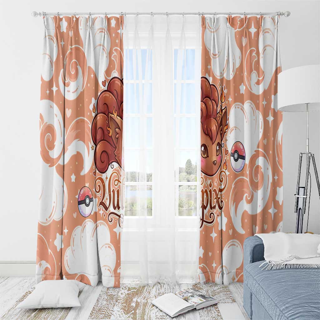 Vulpix Window Curtain Vintage Flame Swirl Art