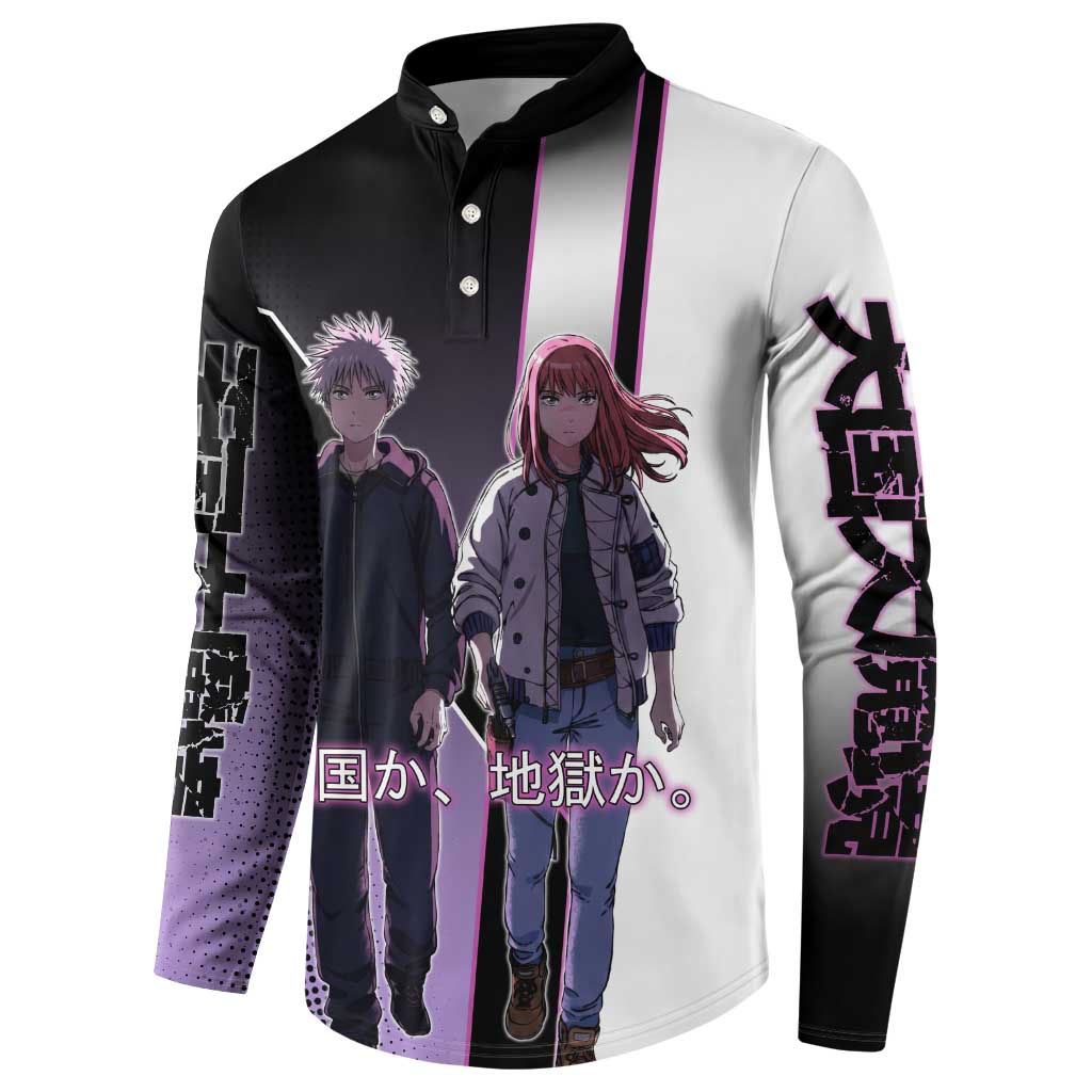 Heavenly Delusion Duo Button Sweatshirt Post-Apocalyptic Manga Style