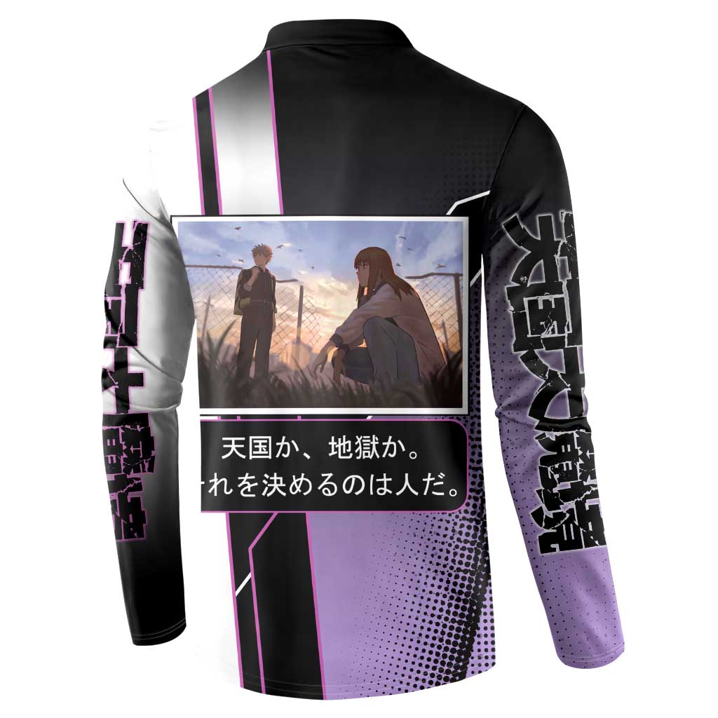 Heavenly Delusion Duo Button Sweatshirt Post-Apocalyptic Manga Style