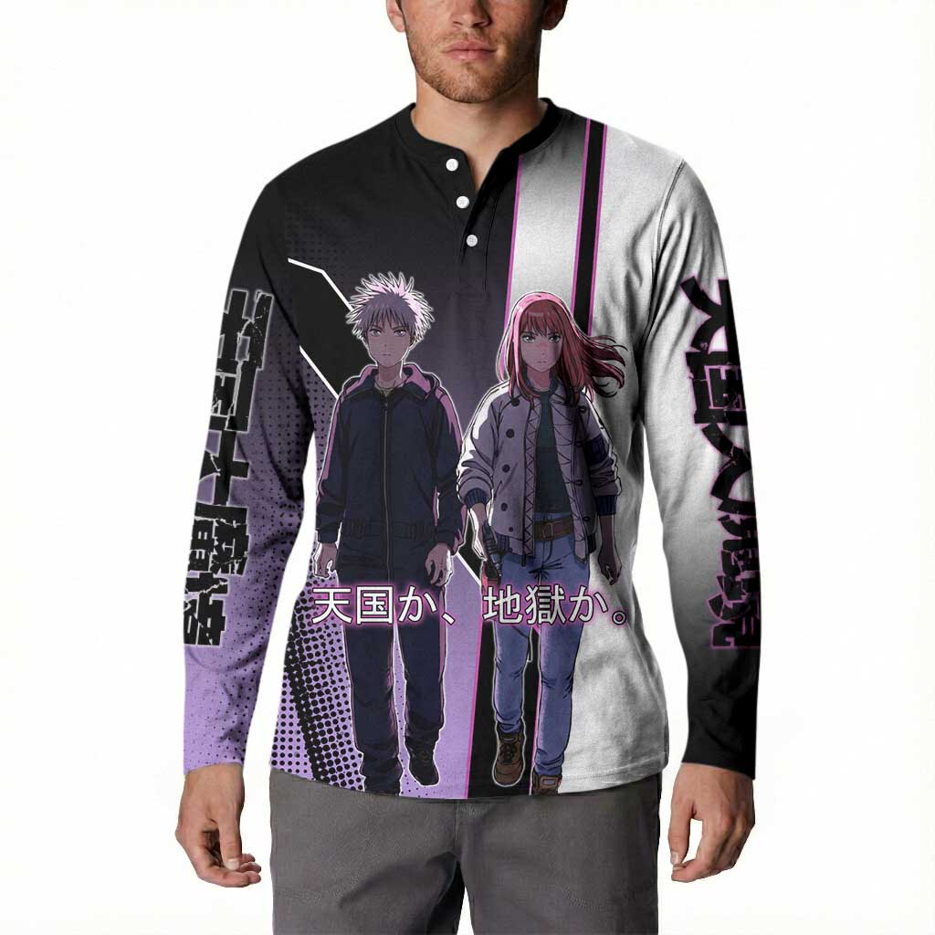 Heavenly Delusion Duo Button Sweatshirt Post-Apocalyptic Manga Style