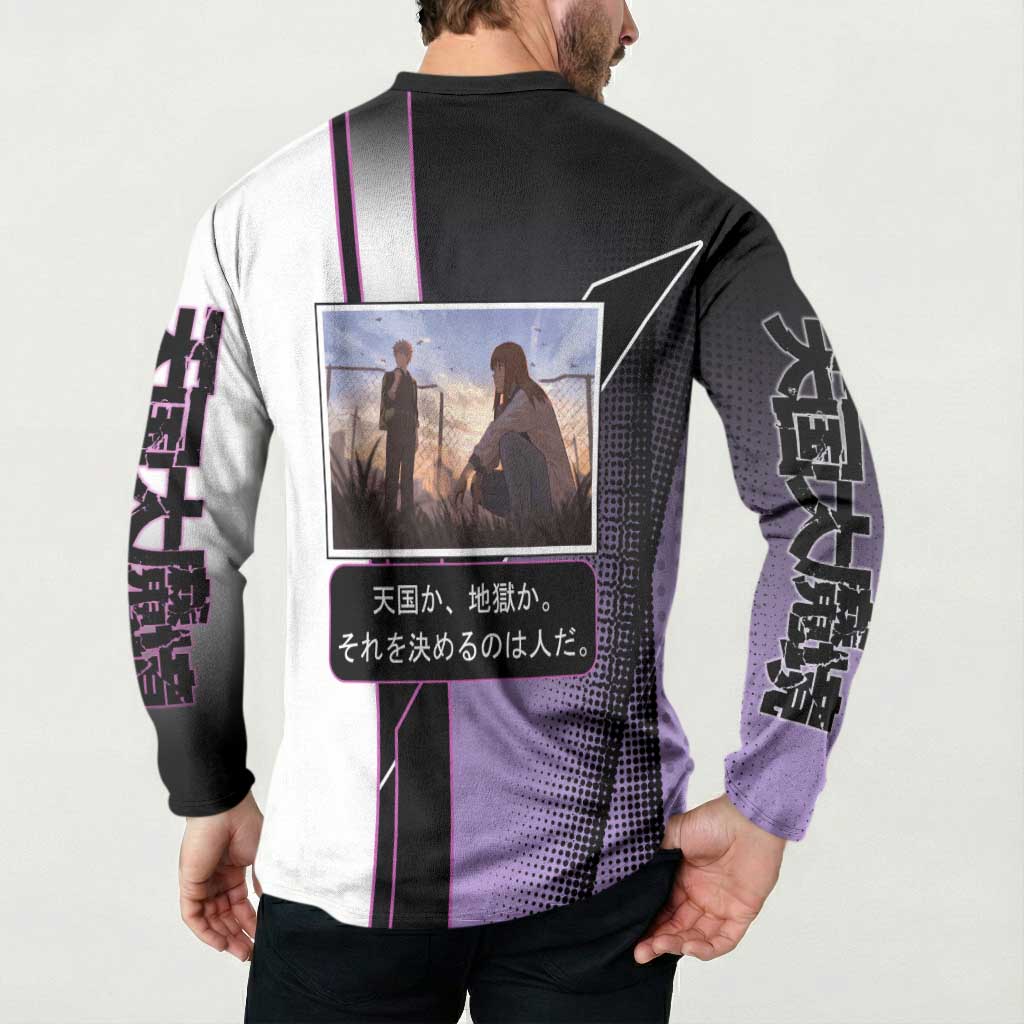 Heavenly Delusion Duo Button Sweatshirt Post-Apocalyptic Manga Style