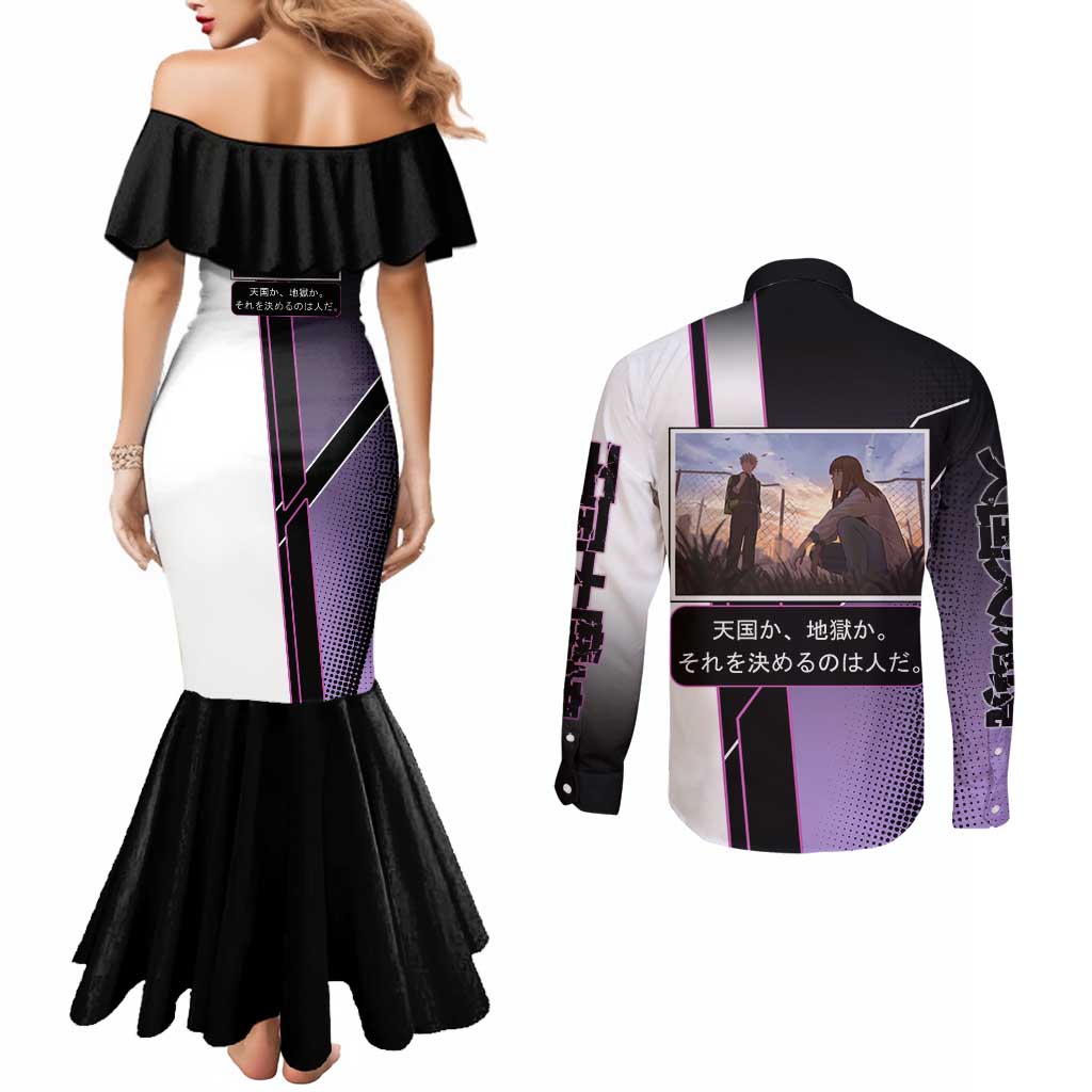 Heavenly Delusion Duo Couples Matching Mermaid Dress and Long Sleeve Button Shirt Post-Apocalyptic Manga Style