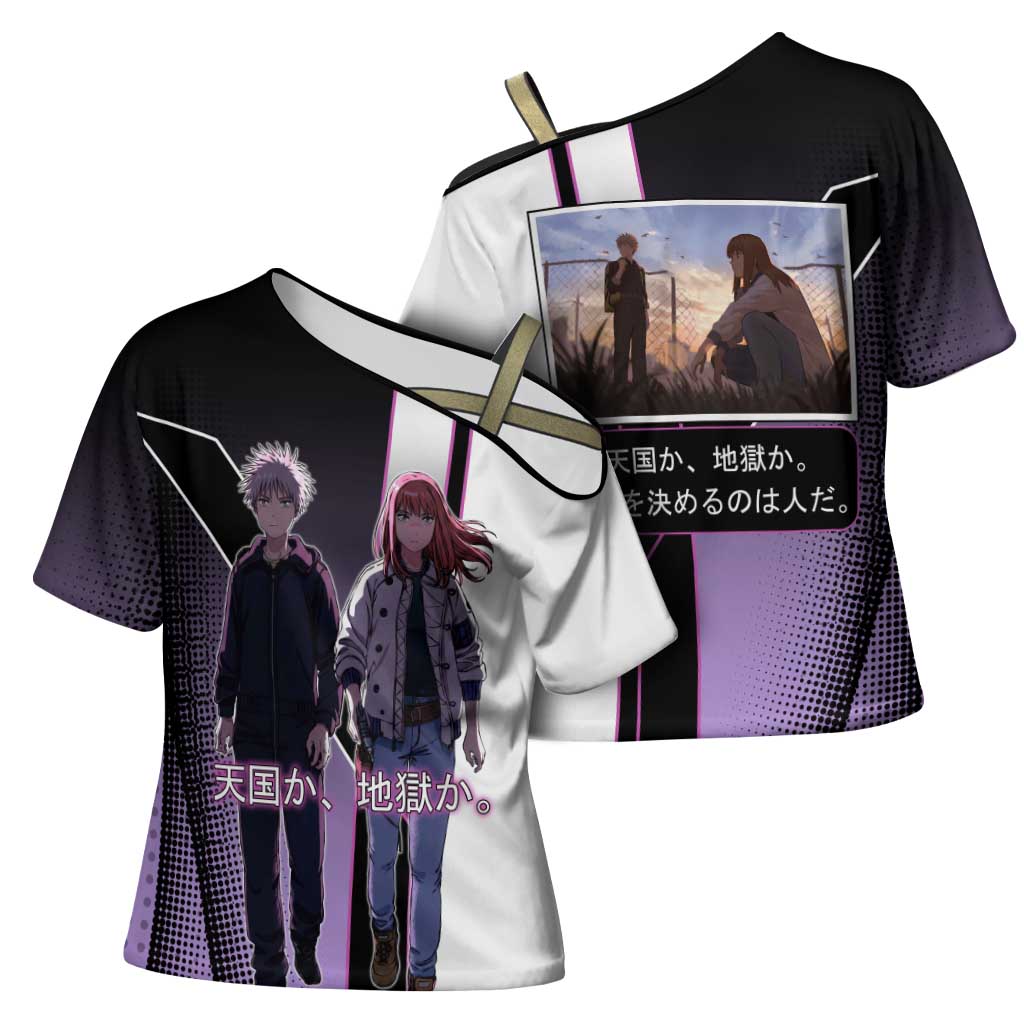 Heavenly Delusion Duo Cross Shoulder Shirt Post-Apocalyptic Manga Style