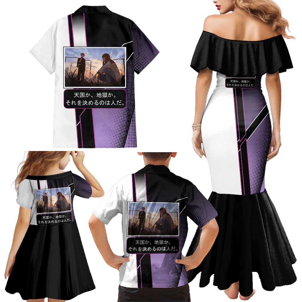 Heavenly Delusion Duo Family Matching Mermaid Dress and Hawaiian Shirt Post-Apocalyptic Manga Style