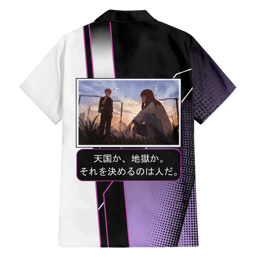 Heavenly Delusion Duo Family Matching Off The Shoulder Long Sleeve Dress and Hawaiian Shirt Post-Apocalyptic Manga Style