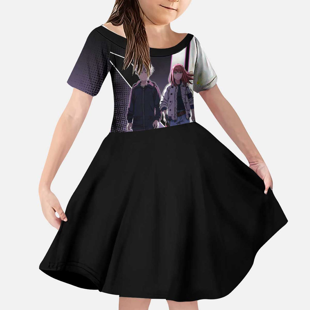Heavenly Delusion Duo Kid Short Sleeve Dress Post-Apocalyptic Manga Style