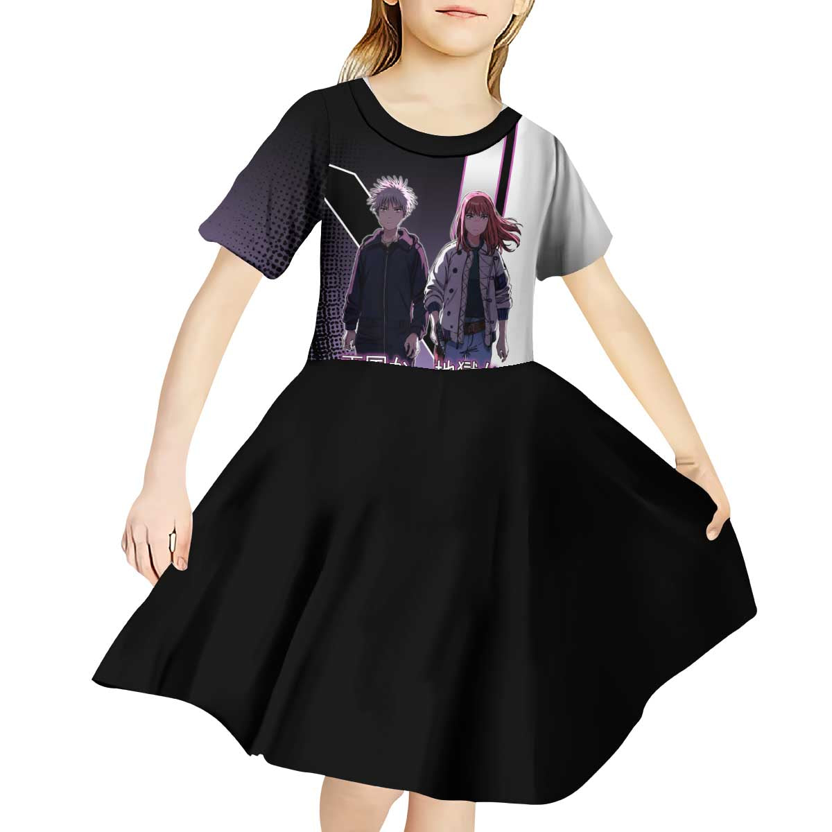 Heavenly Delusion Duo Kid Short Sleeve Dress Post-Apocalyptic Manga Style