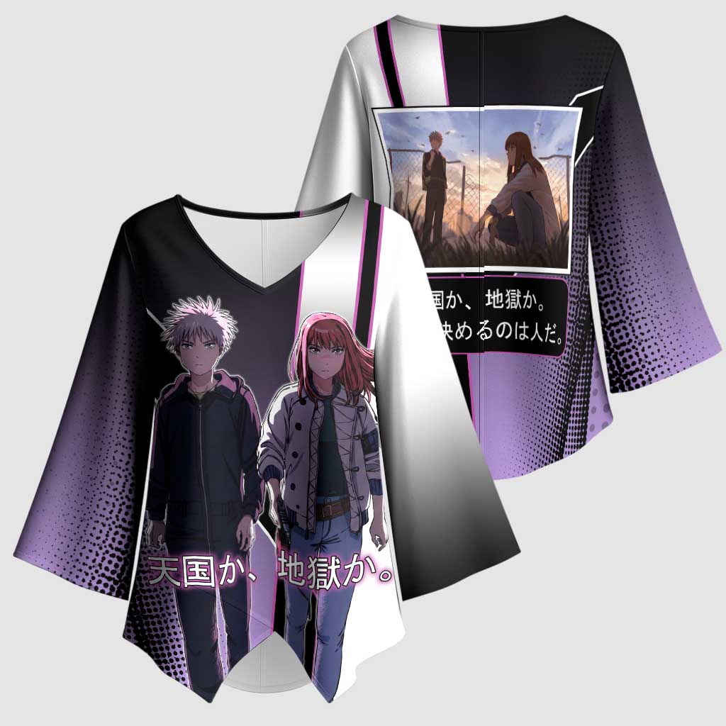 Heavenly Delusion Duo Kimono Sleeve Blouse Post-Apocalyptic Manga Style