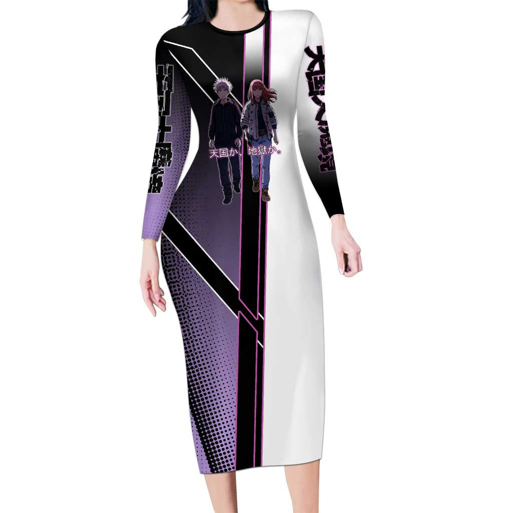 Heavenly Delusion Duo Long Sleeve Bodycon Dress Post-Apocalyptic Manga Style