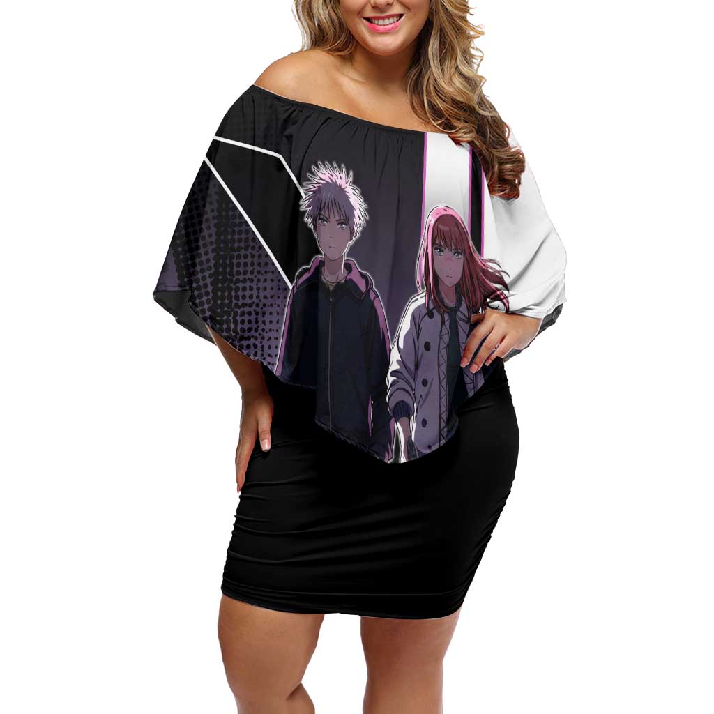 Heavenly Delusion Duo Off Shoulder Short Dress Post-Apocalyptic Manga Style