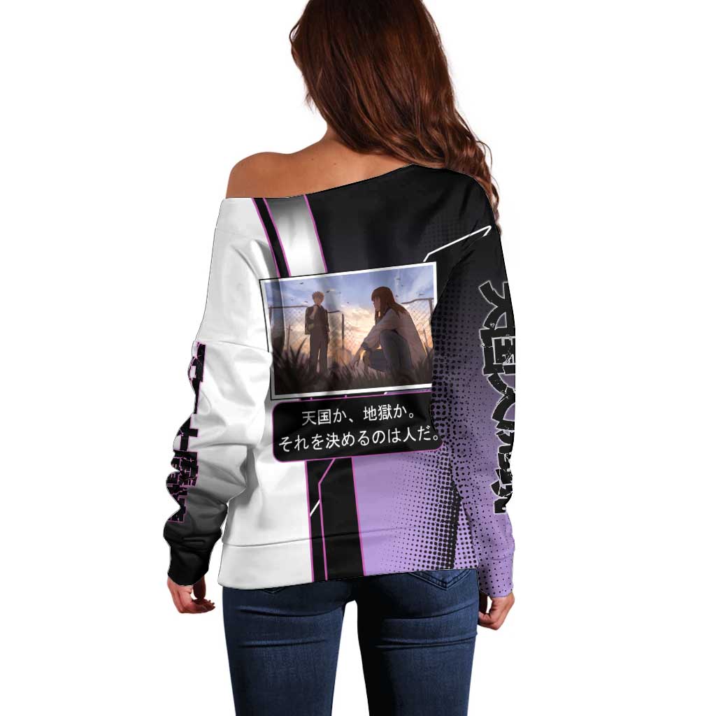 Heavenly Delusion Duo Off Shoulder Sweater Post-Apocalyptic Manga Style