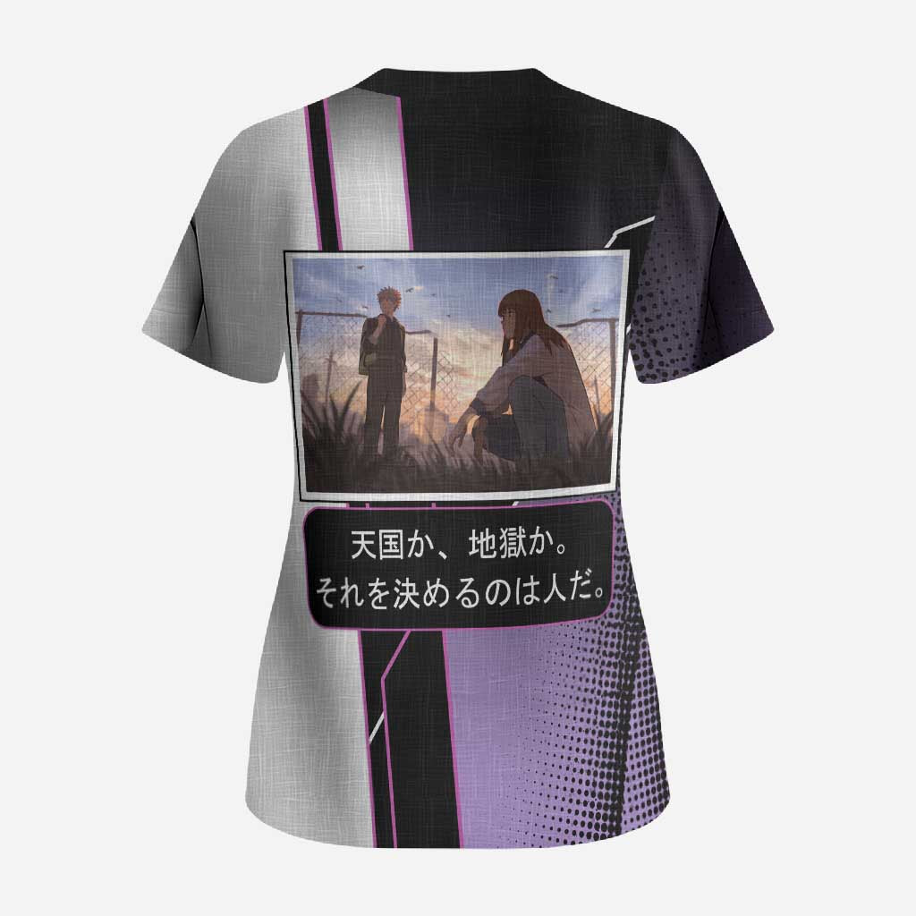 Heavenly Delusion Duo Scrub Top Post-Apocalyptic Manga Style