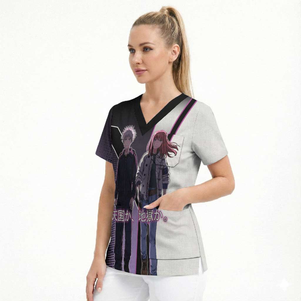 Heavenly Delusion Duo Scrub Top Post-Apocalyptic Manga Style
