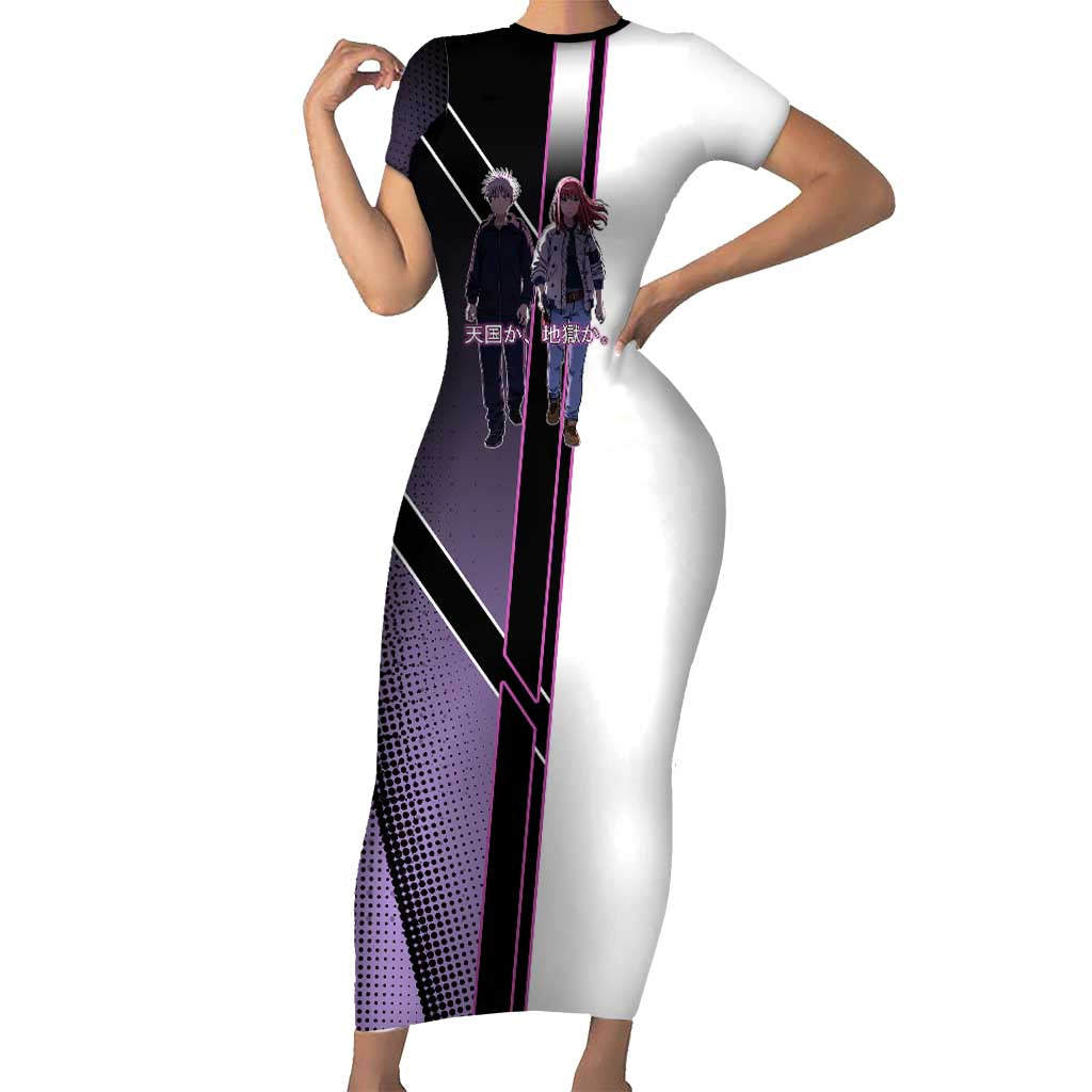 Heavenly Delusion Duo Short Sleeve Bodycon Dress Post-Apocalyptic Manga Style