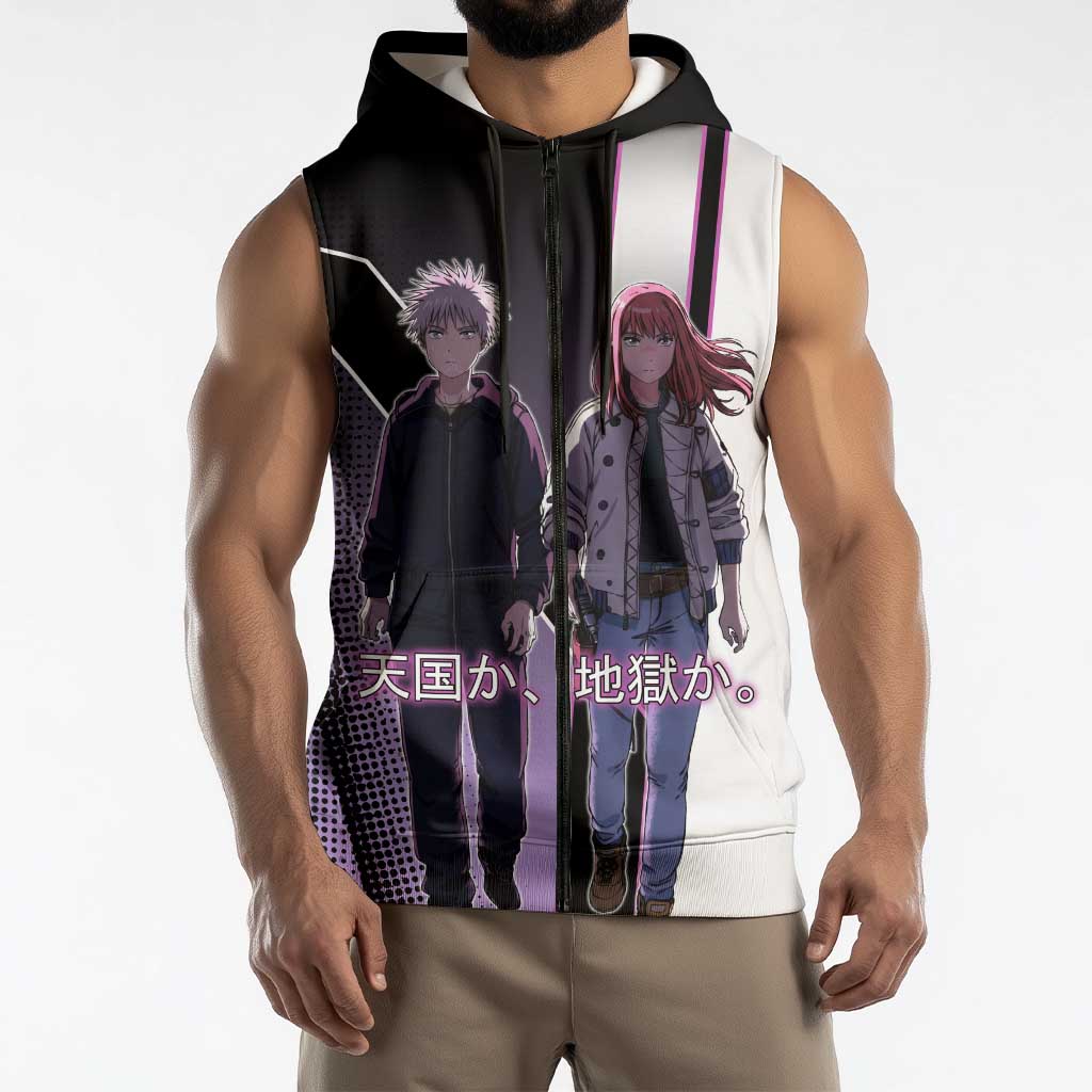 Heavenly Delusion Duo Sleeveless Zip Hoodie Post-Apocalyptic Manga Style