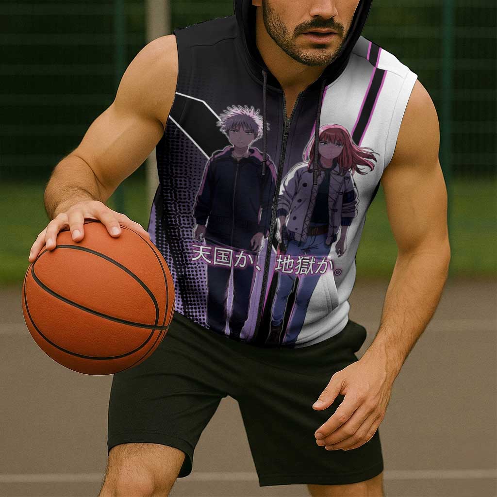 Heavenly Delusion Duo Sleeveless Zip Hoodie Post-Apocalyptic Manga Style