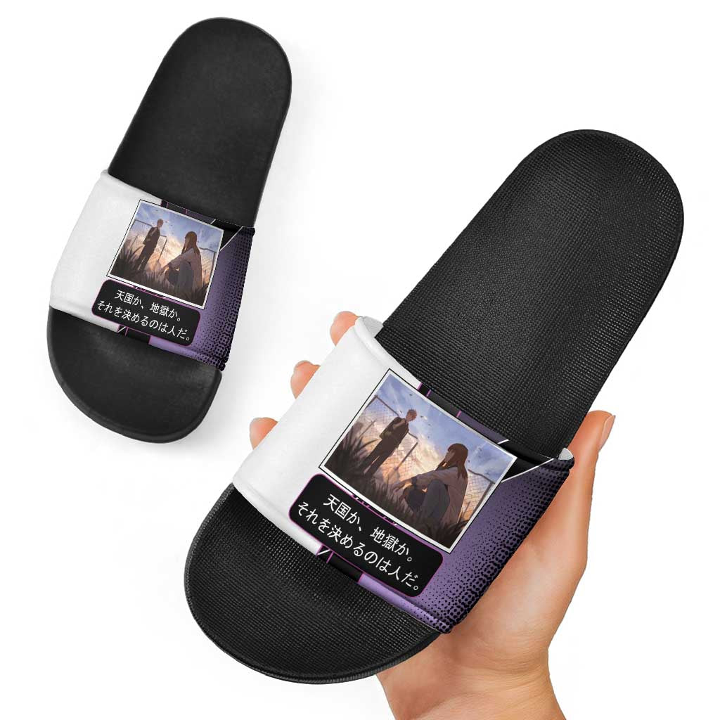 Heavenly Delusion Duo Slide Sandals Post-Apocalyptic Manga Style