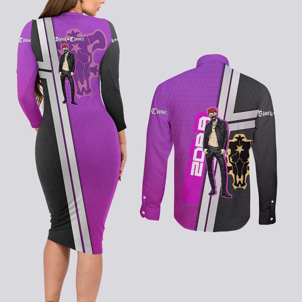 Zora Ideale Couples Matching Long Sleeve Bodycon Dress and Long Sleeve Button Shirt Punk Anime Streetwear Style
