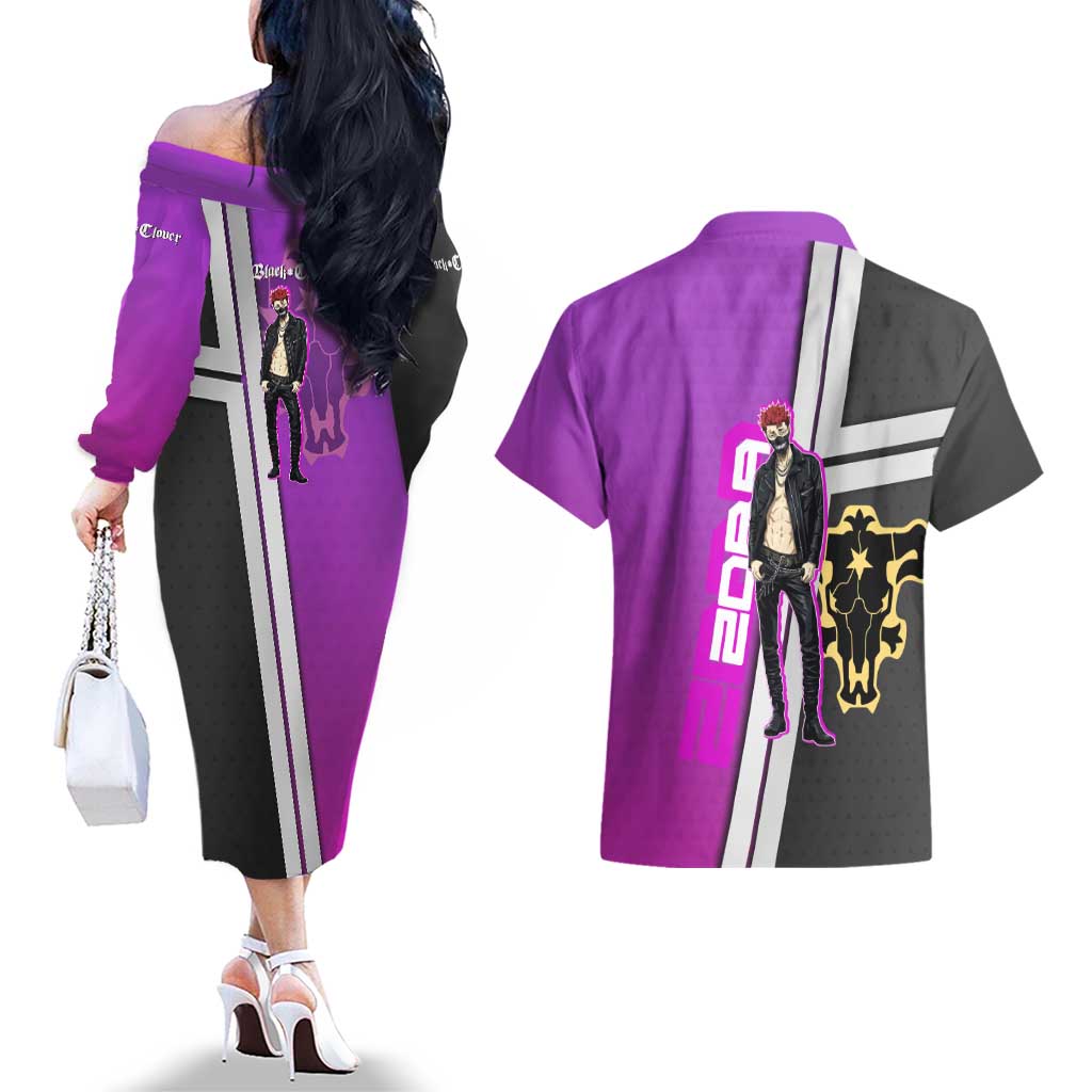 Zora Ideale Couples Matching Off The Shoulder Long Sleeve Dress and Hawaiian Shirt Punk Anime Streetwear Style