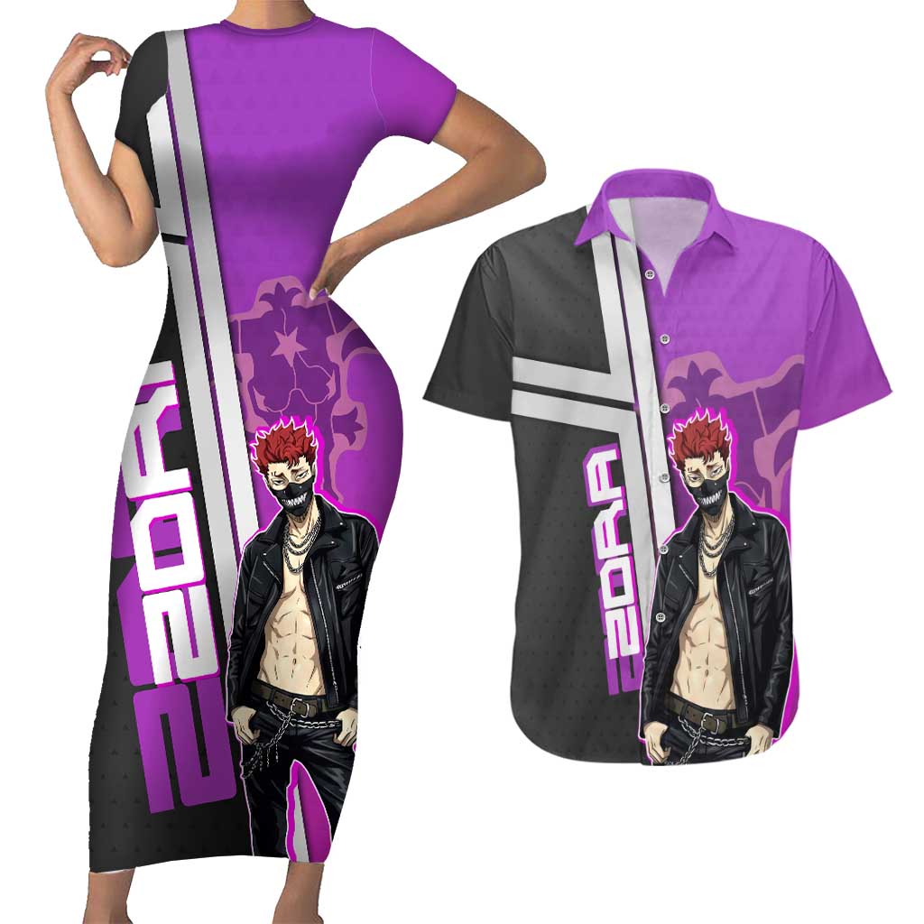 Zora Ideale Couples Matching Short Sleeve Bodycon Dress and Hawaiian Shirt Punk Anime Streetwear Style