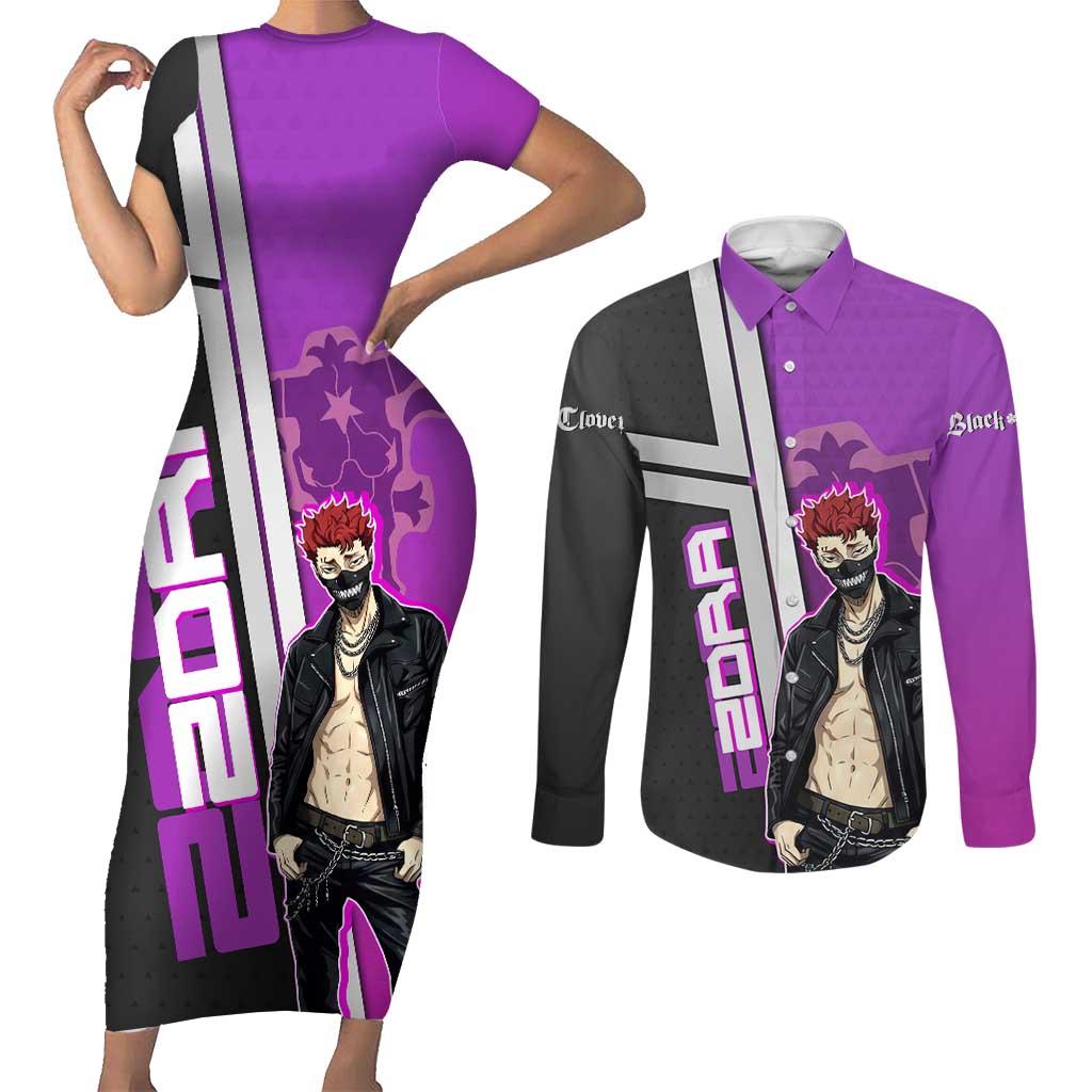Zora Ideale Couples Matching Short Sleeve Bodycon Dress and Long Sleeve Button Shirt Punk Anime Streetwear Style
