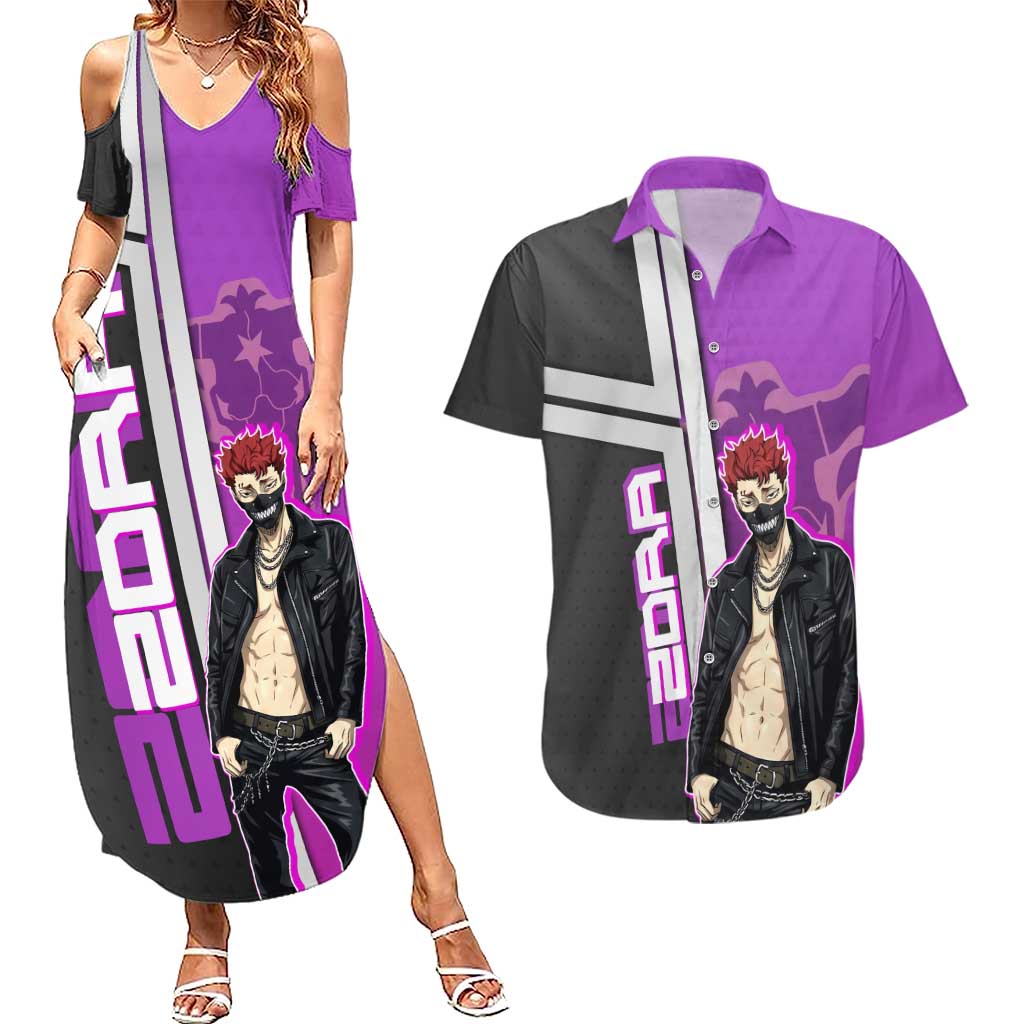 Zora Ideale Couples Matching Summer Maxi Dress and Hawaiian Shirt Punk Anime Streetwear Style