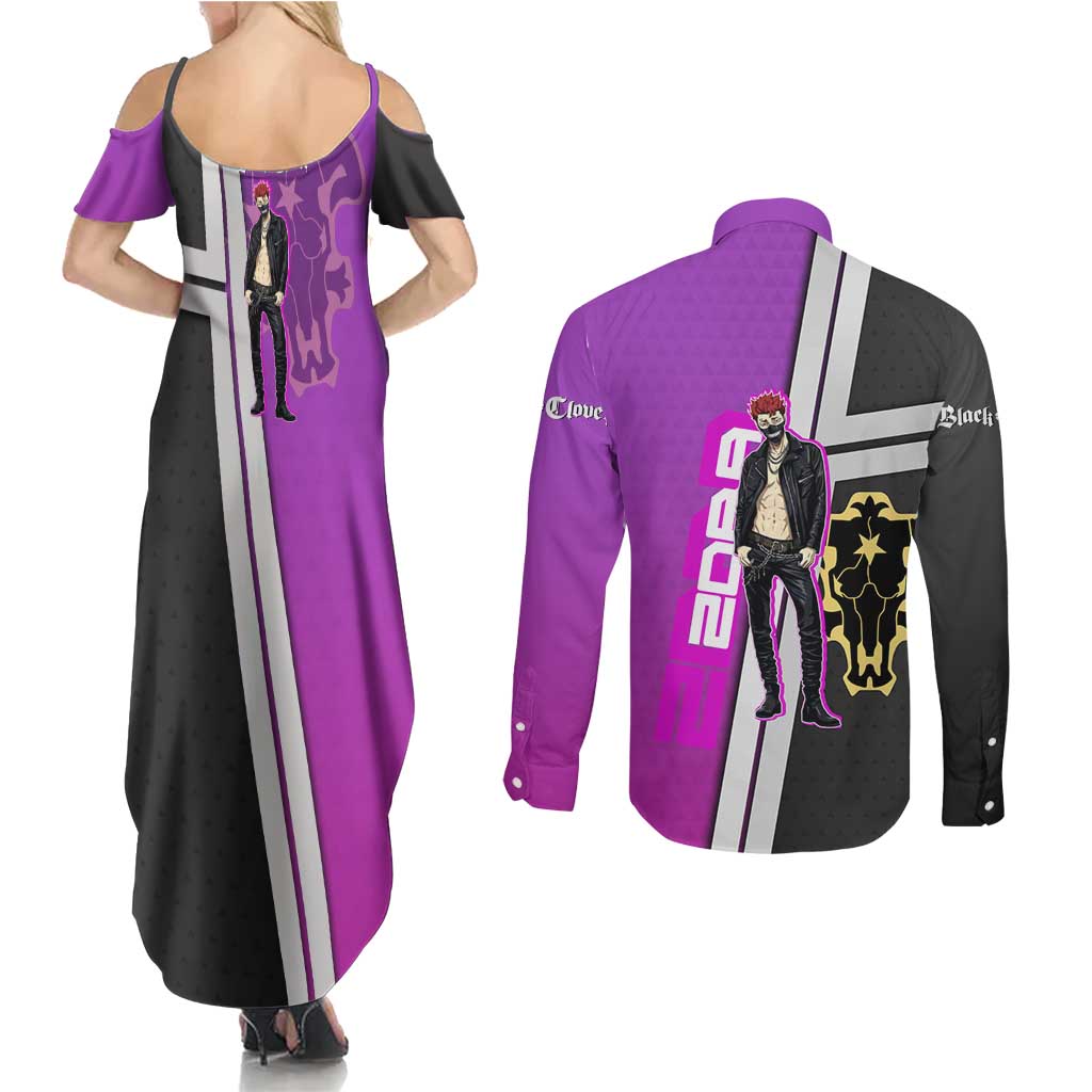 Zora Ideale Couples Matching Summer Maxi Dress and Long Sleeve Button Shirt Punk Anime Streetwear Style