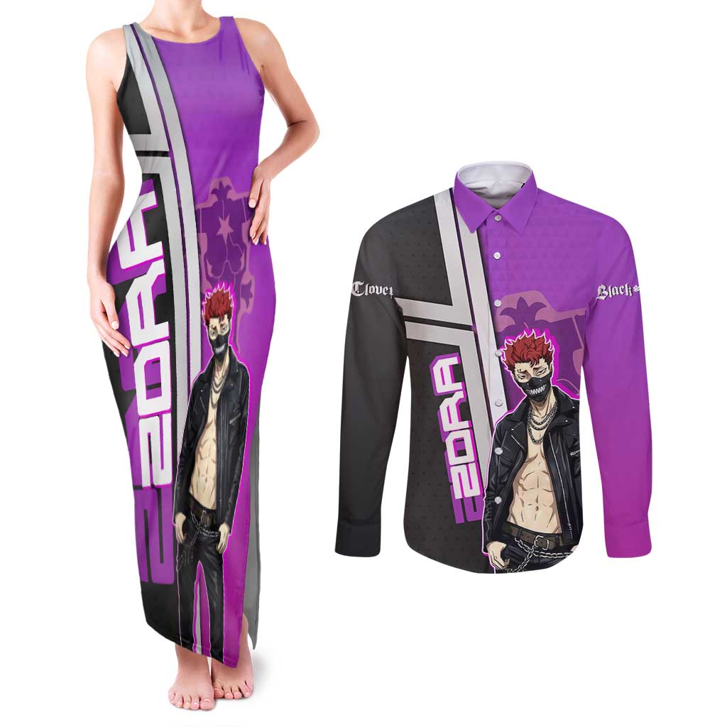 Zora Ideale Couples Matching Tank Maxi Dress and Long Sleeve Button Shirt Punk Anime Streetwear Style