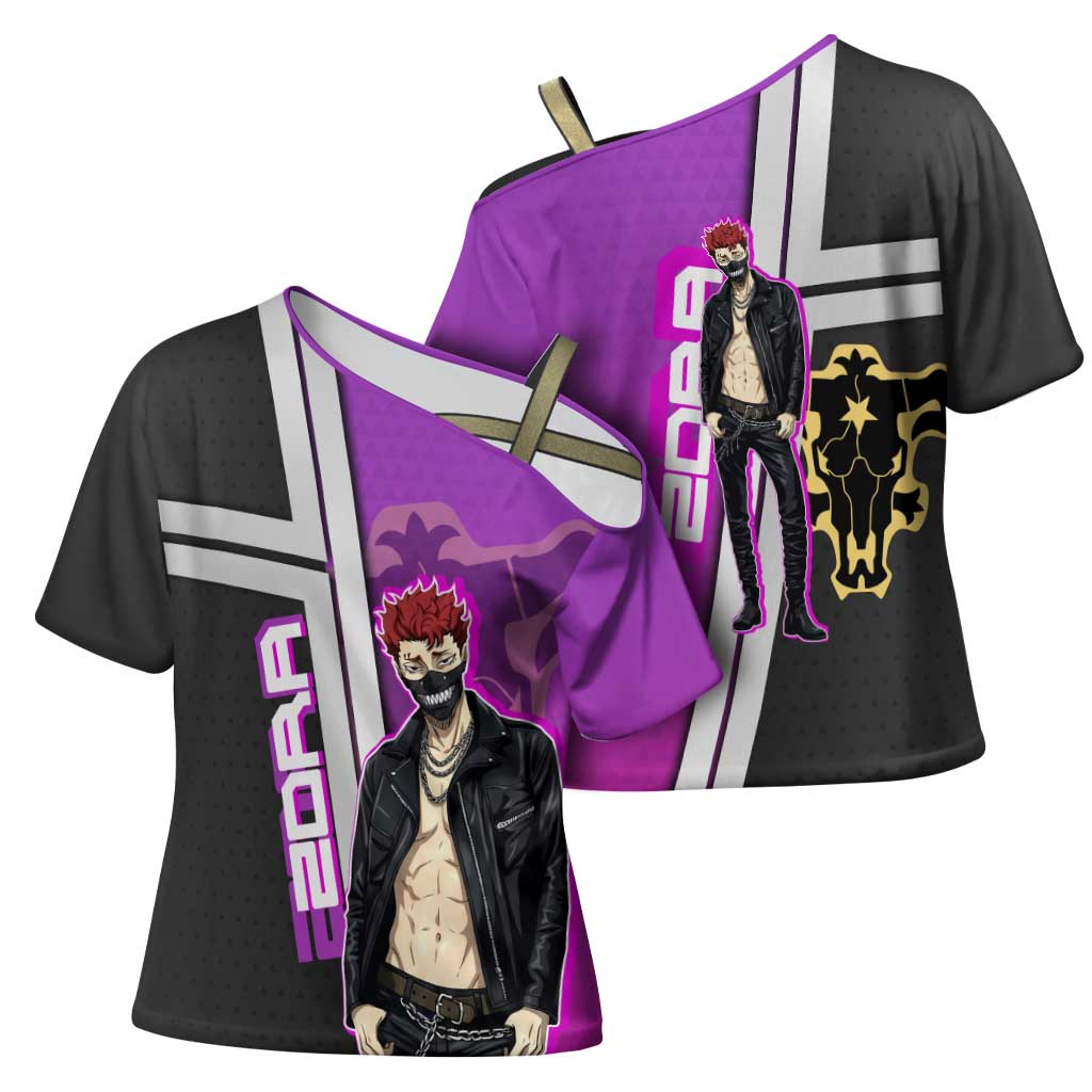 Zora Ideale Cross Shoulder Shirt Punk Anime Streetwear Style