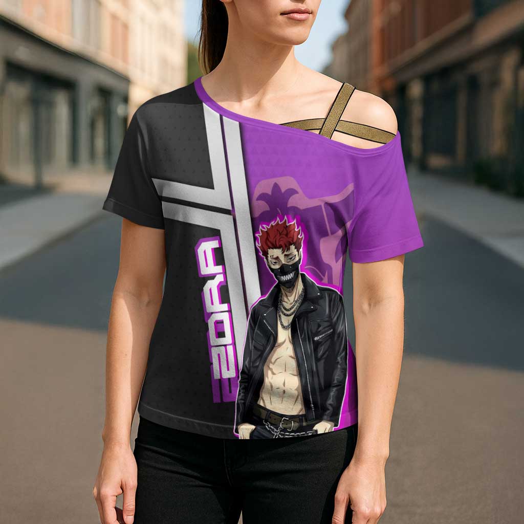 Zora Ideale Cross Shoulder Shirt Punk Anime Streetwear Style