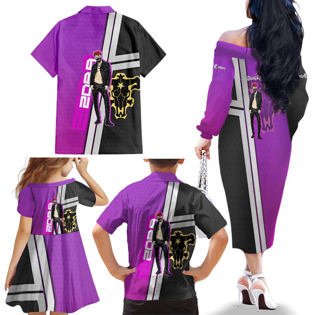 Zora Ideale Family Matching Off The Shoulder Long Sleeve Dress and Hawaiian Shirt Punk Anime Streetwear Style