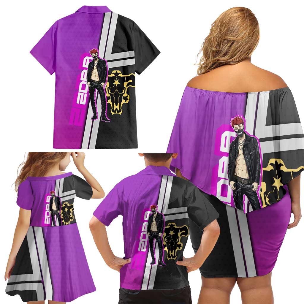 Zora Ideale Family Matching Off Shoulder Short Dress and Hawaiian Shirt Punk Anime Streetwear Style
