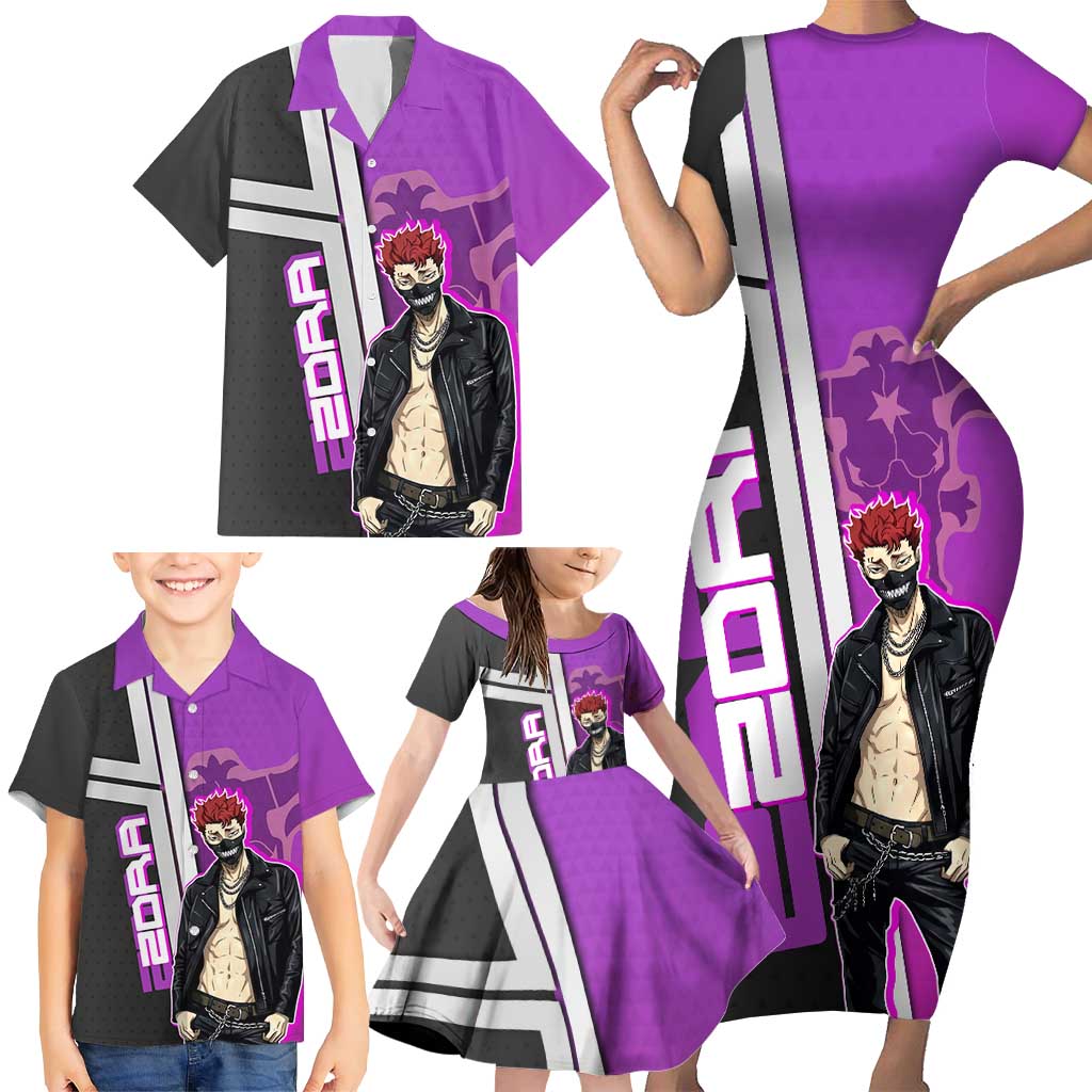 Zora Ideale Family Matching Short Sleeve Bodycon Dress and Hawaiian Shirt Punk Anime Streetwear Style