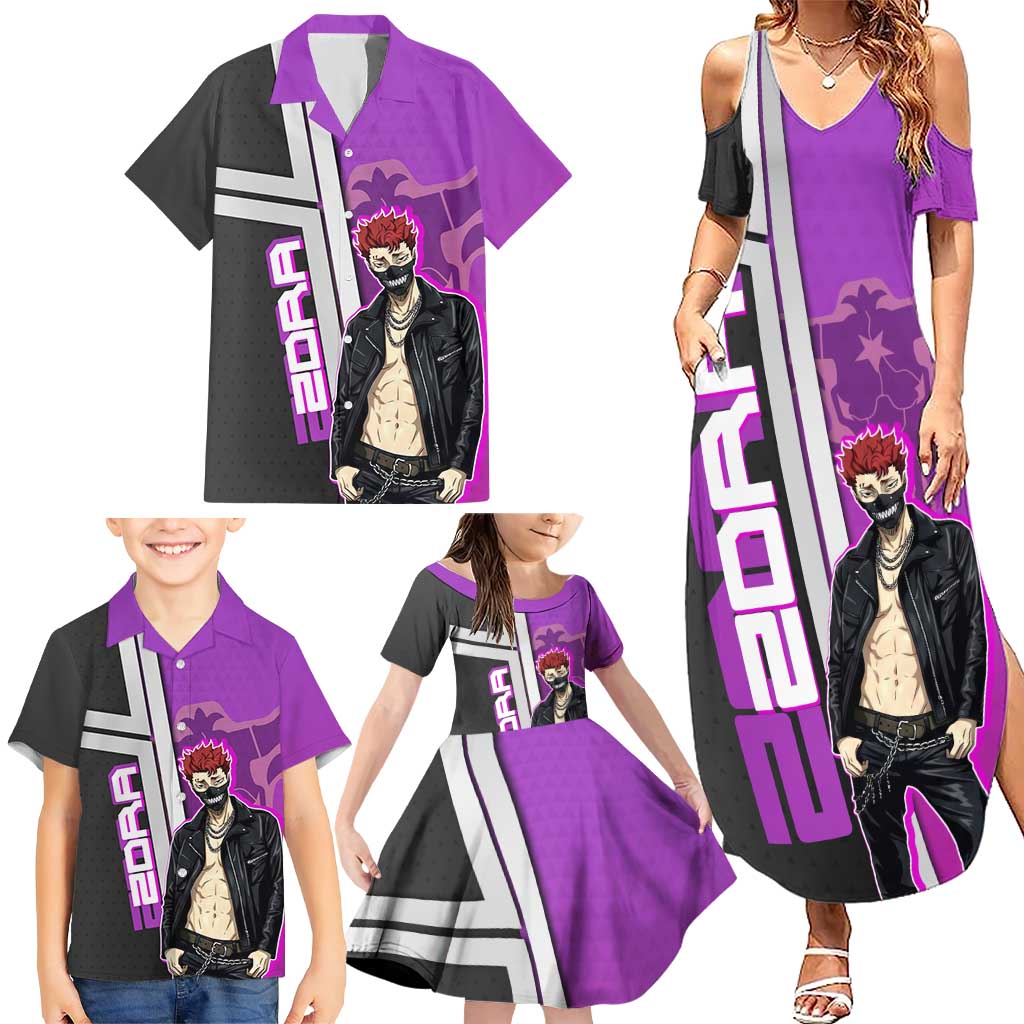 Zora Ideale Family Matching Summer Maxi Dress and Hawaiian Shirt Punk Anime Streetwear Style